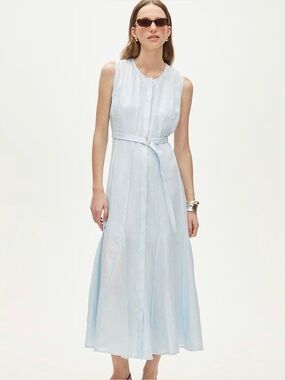 J CREW LINEN TUNIC MAXI DRESS WITH BELT CA671 $248